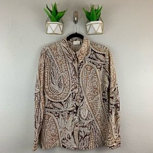 Vintage Teddi Of California Blouse Sz 40 metallic